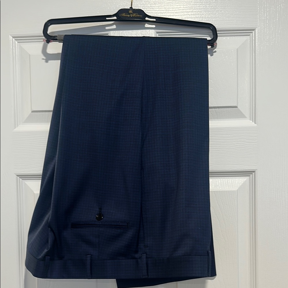 Men's Brooks Brothers Navy Blue Patterned Dress Pant, Madison Fit, Size 40